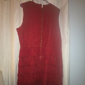 Oasis Red Fringe Mini Dress